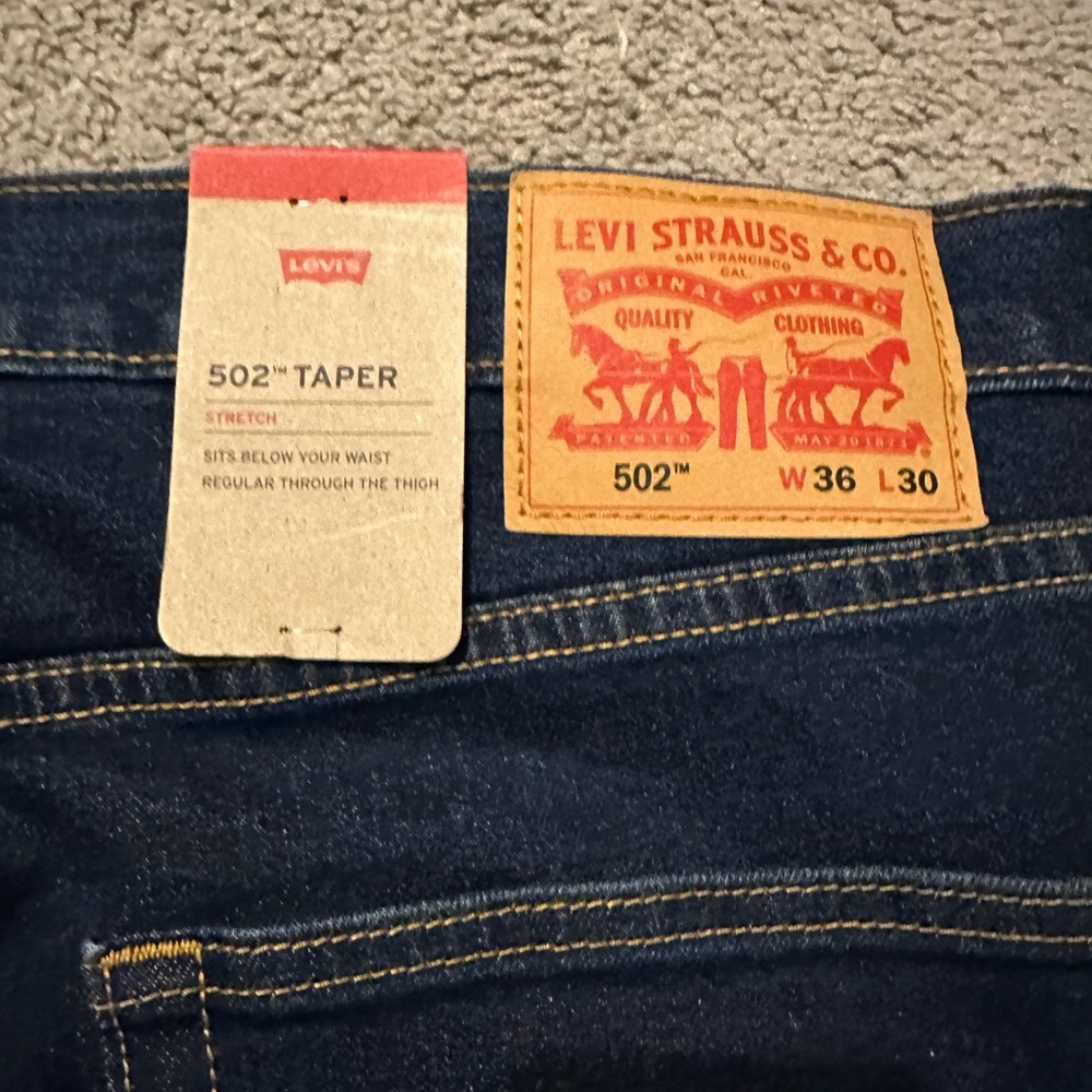 Levis Mens 502 Regular Taper Jeans‎ 36 X 30 NWT - Picture 3 of 7